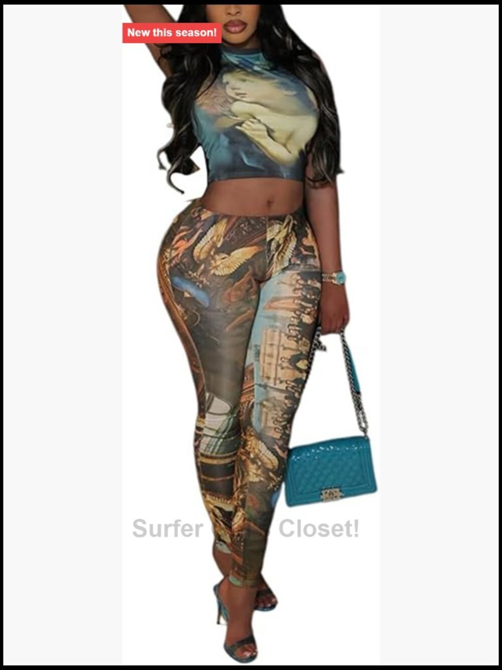 Sexy Two Piece Outfit for Women Club Night Bodycon Stretchy Going Out Set S-L